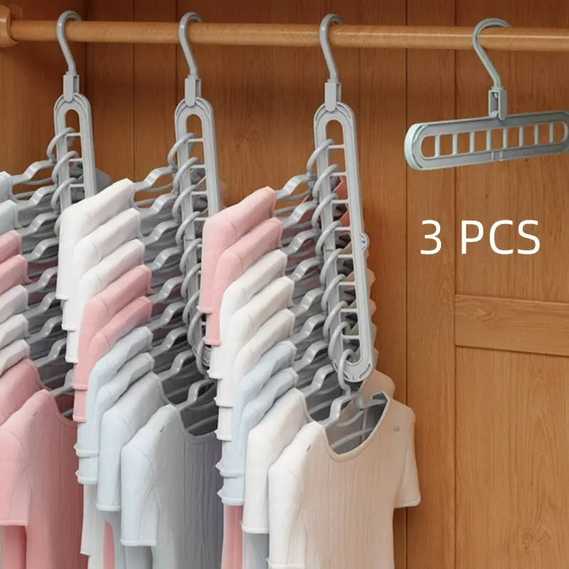 Space-Saving 9-Hole Magic Hanger Set - Foldable Closet Organizer