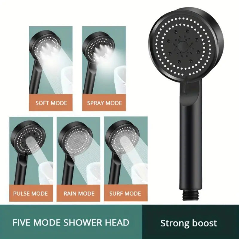 High-Pressure Water-Saving Shower Head - 5 Modes Handheld