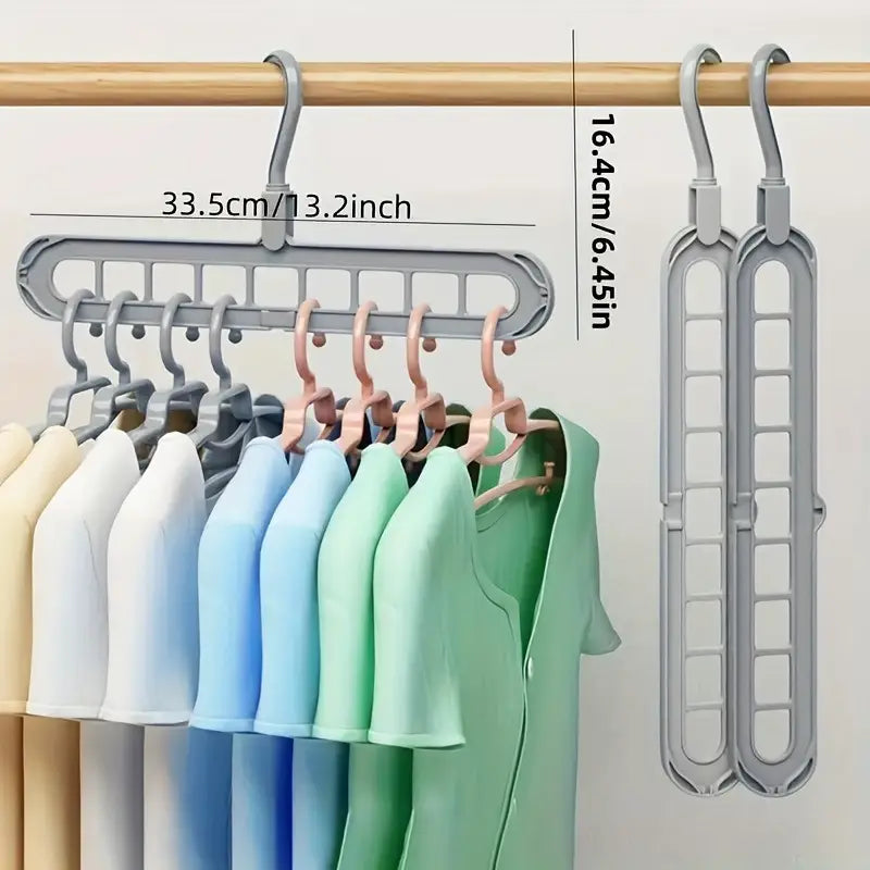 Space-Saving 9-Hole Magic Hanger Set - Foldable Closet Organizer