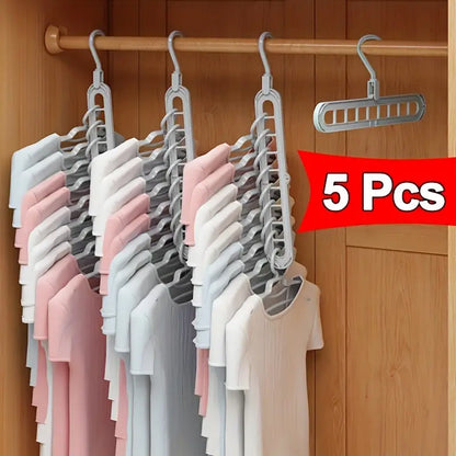 Space-Saving 9-Hole Magic Hanger Set - Foldable Closet Organizer