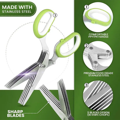 Stainless Steel Multi-Layer Kitchen Scissors - Vegetable Cutter