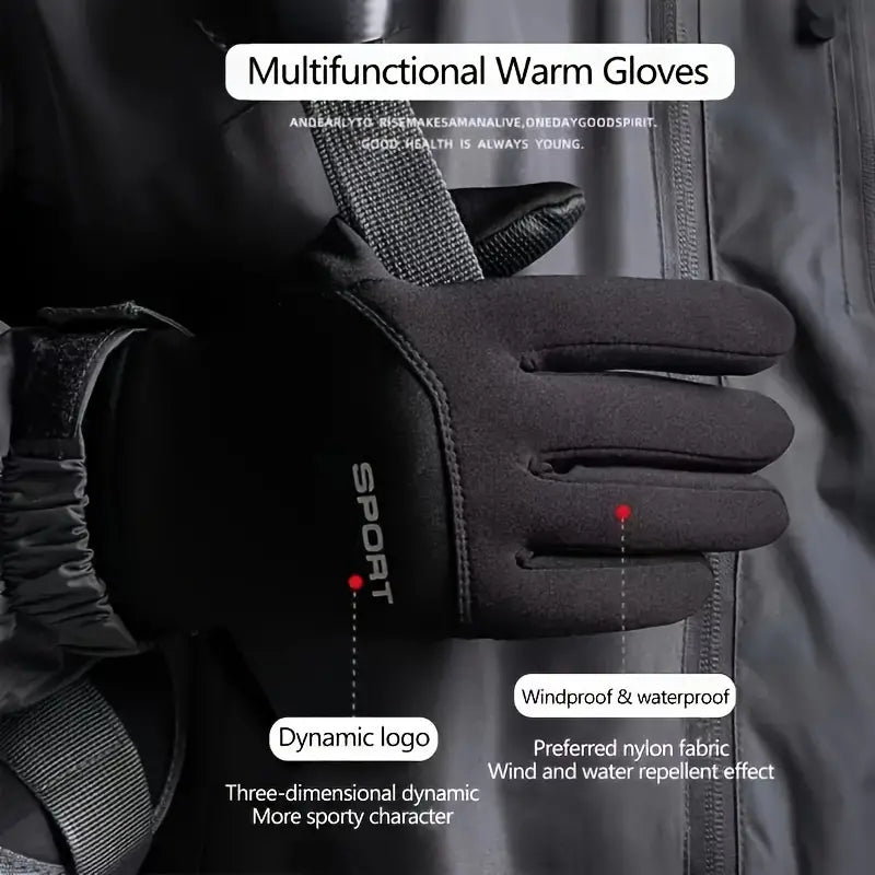 Outdoor Winter Gloves - Plus Velvet, Touch Screen Compatible