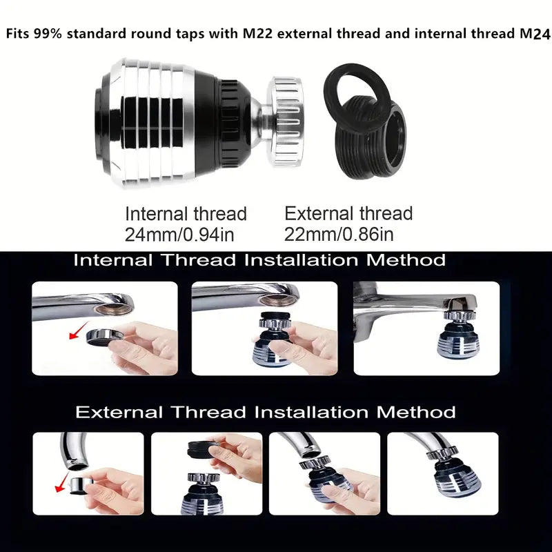 360° Rotating RV Kitchen Water Outlet with Aerator