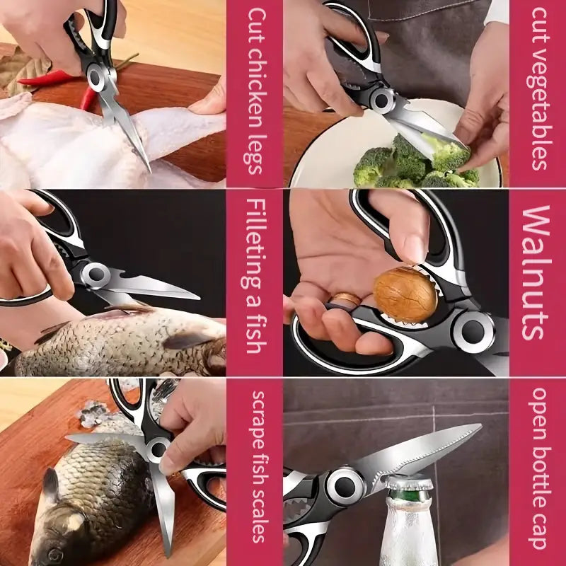 Kitchen Scissors - Heavy-Duty Stainless Steel, Multifunctional