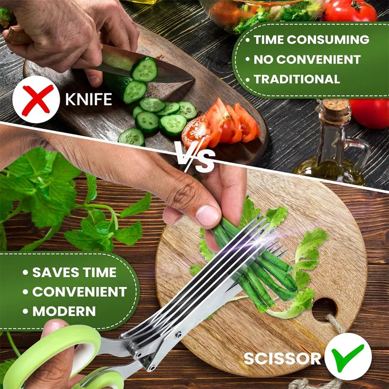 Stainless Steel Multi-Layer Kitchen Scissors - Vegetable Cutter